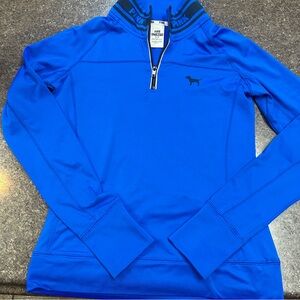 Victoria's Secret PINK Ultimate 1/4 Zip Royal Blue Polyester Blend Small
